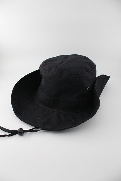 Göreme Aksesuar Men's Safari Hat, Black Safari Hat, Black Cowboy Hat, Large Size Hat, Summer Hat,
