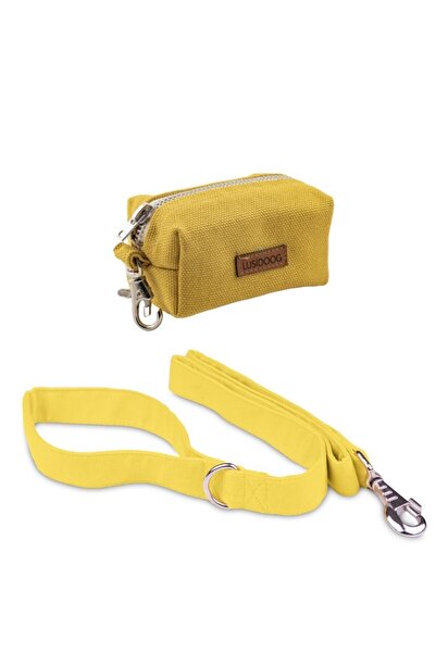 Lusi Doog Sarı Köpek Kaka Poşeti Çantası ve Gezdirme Kayış Seti