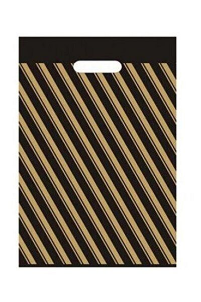 Mezpack Ambalaj Floraplast Black Diagonel Reinforced Store Bag - 33X45, No: 3, 50 Pieces (1 Pack)
