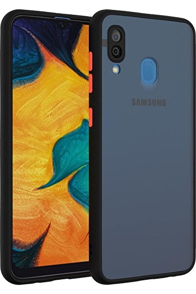 Fibaks Samsung Galaxy A30 Kılıf Mat Parmak Izi Yapmaz Kamera Korumalı Renkli Tuşlu Sert Silikon