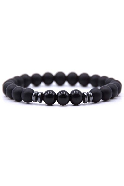 Kusakli ماتي أونيكس الهيماتيت لامعة أونيكس سوار الحجر الطبيعي