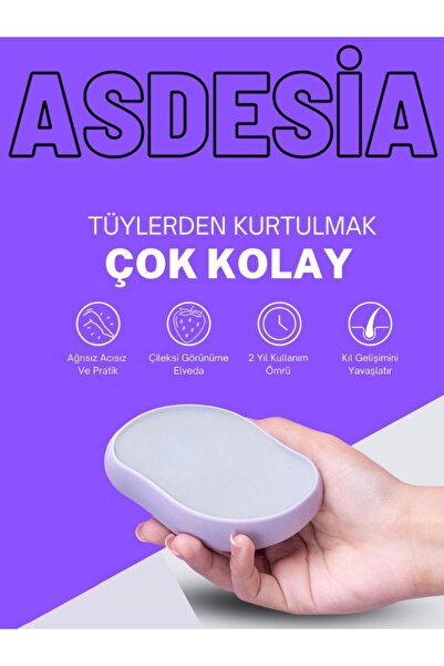 ASDESİA Crystal Eraser Epilasyon Aleti Tüy Silgisi Tüy Alıcı Fiziksel Kristal Epilatör Siyah