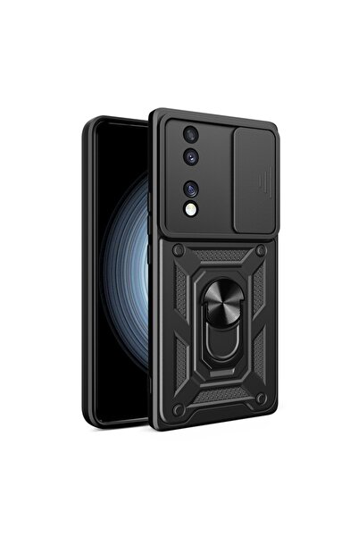 Fibaks Honor 70 Kılıf Kamera Korumalı Sürgülü Yüzüklü Armor Military Tank Koruyucu Kapak