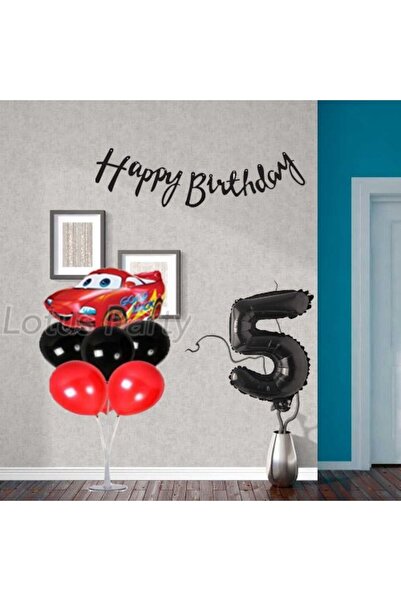 LOTUS PARTY Mini rođendanski set sa temom automobila za 5. rođendan, balon od...