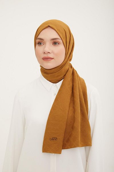 Armine Diamond Pattern Cotton Textured Jazz Shawl Copper color
