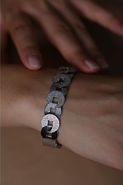 TÜKKAN ACCESSORİES GÜMÜŞ SİM DETAY KELEPÇE ÇELİK BİLEKLİK-KEZTÇBİ26