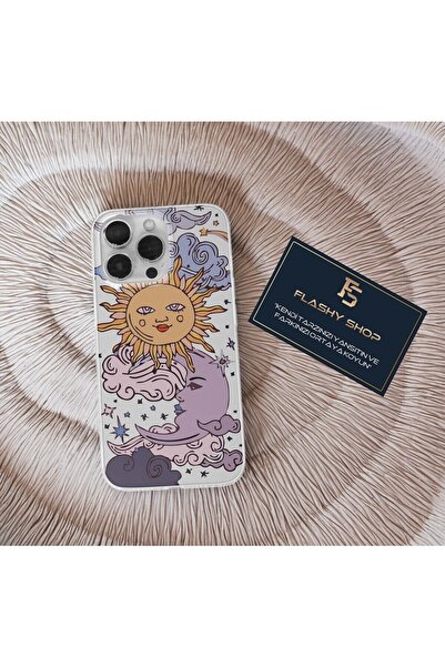 Transparent Sleeve with Sun and Moon Design Compatible with OPPO A15/A15S