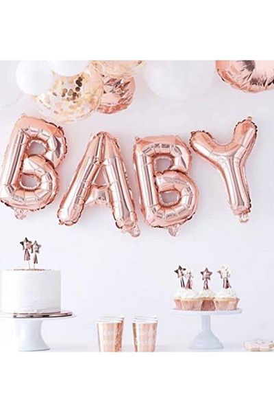 Deniz Party Store Rose gold BABY foil balloon set