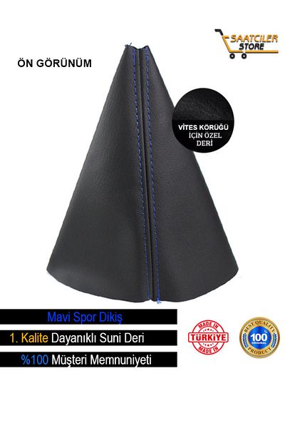 NURYAK RENAULT MODUS 2004-2012 متوافق مع الجلد الأسود تصميم خاص أزرق رياضي خياطة والعتاد التحول الجراب
