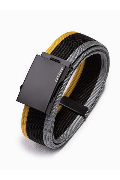 OMBRE Herren Sackleinengürtel A378 - grau/schwarz