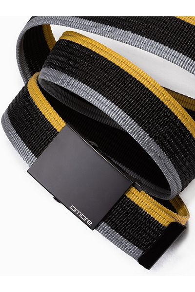 OMBRE Herren Sackleinengürtel A378 - grau/schwarz