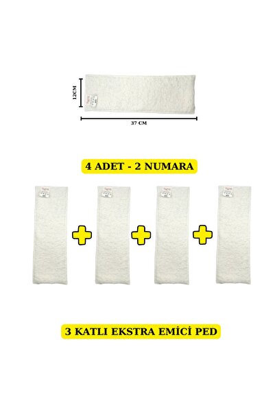 BEZHANE Baby 4 ADET - 3 KATLI EKSTRA EMİCİ YIKANABİLİR BEBEK PEDİ İÇ BEZ NO:2
