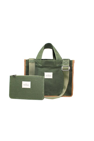 Atelier Bomonti Hishi Rj Tote Bag Koyu Khaki Mumlu Kanvas Çanta