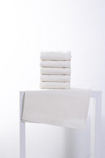 Fiesta 50 X 90 Etam's Bordered Velvet Jacquard Towel 12 Pack - Λευκό