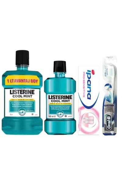 Listerine Gargara Cool Mint 1000 ml + 500 ml + Ipana Hassas Diş Macunu 75 ml ...
