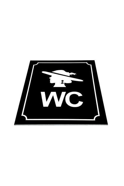 WC Toilet Sign Female, Door and Wall Orientation Sign 13cm X 16cm XL