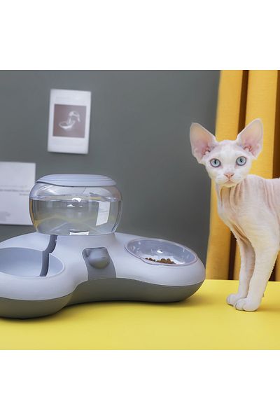 FloriaShopping Cat-Dog Food and Water Bowl Set with Pet Bowl 1.4L