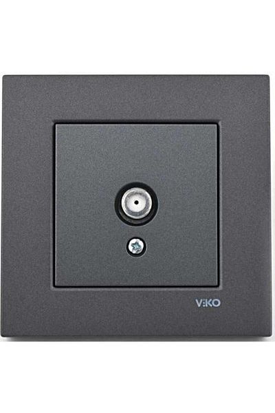 VİKO Artline Novella Smoked Satellite Socket F Connector with Frame