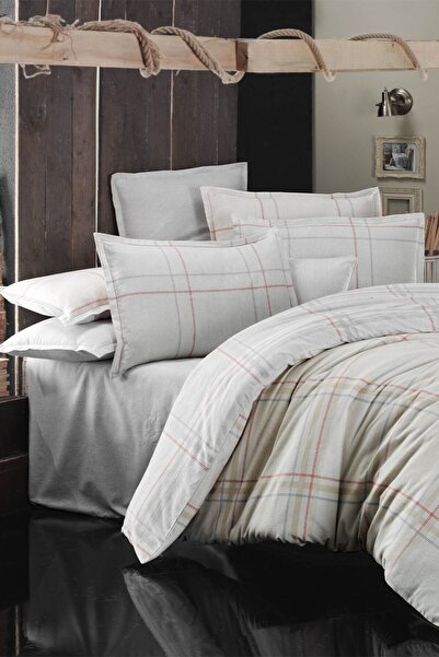 Sarev طقم غطاء لحاف فردي من رانيا بيج مصنوع من الفلانيل القطني بنسبة 100%