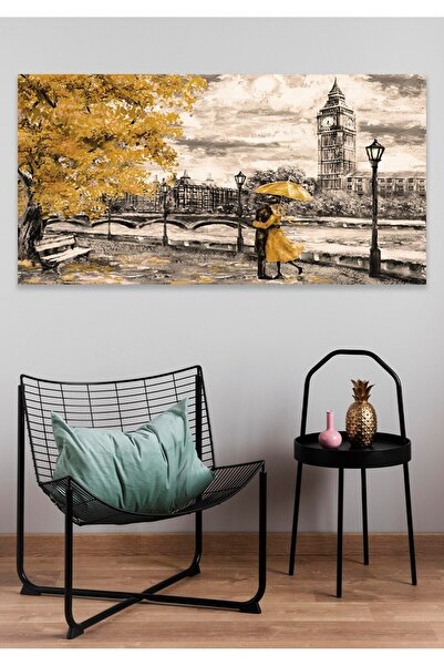 HD 60x120 Romantik Sonbahar Duvar Kanvas Tablo