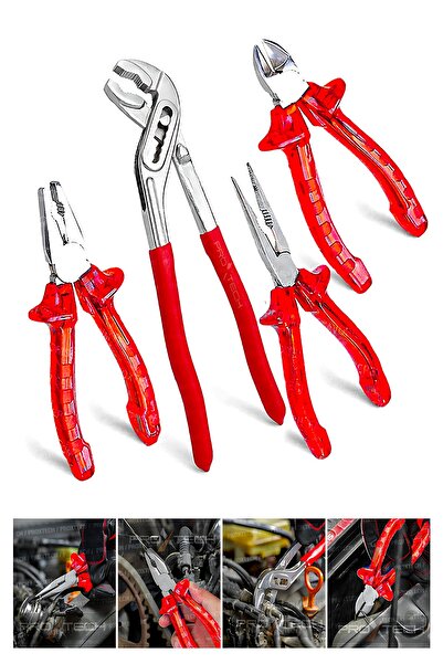 PROXTECH PRO Kalite Kırmızı Şeffaf No7 Pense Kargaburun Yankeski A6 Musluk Bo...