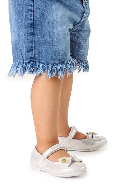 Kiko Kids Girl's Bow Detailed Velcro Ballerina Shoes