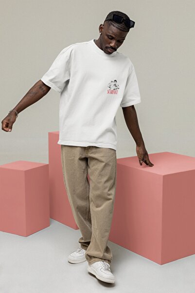 Adrift تي شيرت للجنسين بتصميم سكارفيس مقاس كبير