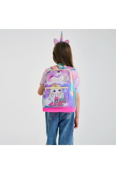 Coral High Set de geanți de școală pentru copii, roz, apă, verde, unicorn, cu model, 2 piese SET0223733
