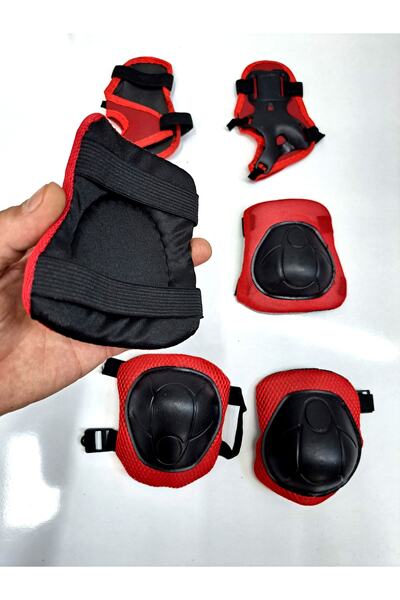 ALYTOYS Çocuk Diz Dirsek El Koruyucu Set Güvenlik Aksesuarları Dizlik Dirseklik El Koruma 4-12 Yaş 29X19