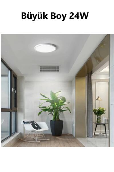 Viesteknoloji Büyük Boy 24w Aydınlatma Tavan Glop Tavan Armatürü Balkon Banyo Lambası Led 6500k Beyaz