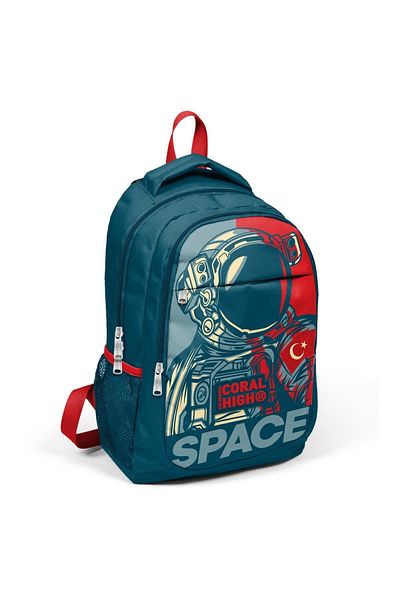 Coral High Set de geanți de școală din 3 piese pentru copii, roșu indigo, astronaut SET0114389