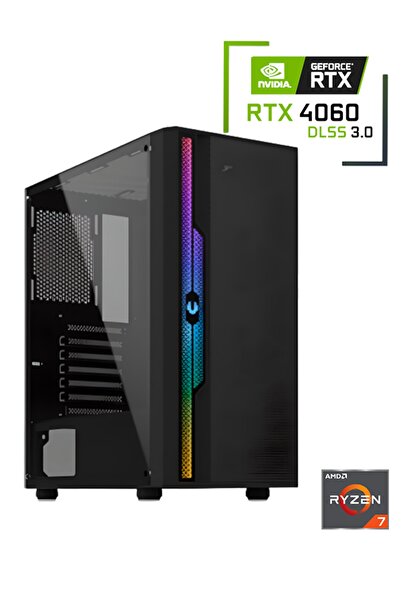 Pcbox AMD RYZEN 7 5700x / RTX 4060 / 16GB DDR4 / KİNGSTON 1 TB 3500- 2100MB/s...