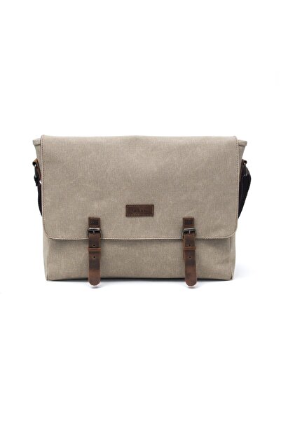 Gillario Kanvas-Deri Bej 15.6 Inch Postacı Laptop Çantası - Design03