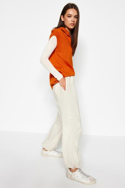 Trendyol Collection Orange Polo Neck Knitwear Sweater Twoaw24Sv00009