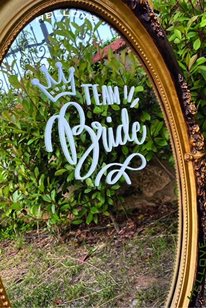 AVMmarketim Bride To Be Yazısı Ayna Cam Sticker Team Bride Beyaz Sticker Aksesuar İz Bırakmaz Kolay Yapışır