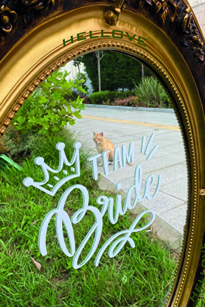 AVMmarketim Bride To Be Yazısı Ayna Cam Sticker Team Bride Beyaz Sticker Aksesuar İz Bırakmaz Kolay Yapışır