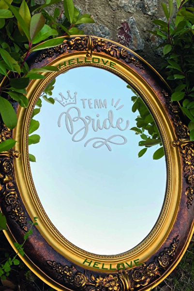 AVMmarketim Bride To Be Yazısı Ayna Cam Sticker Team Bride Beyaz Sticker Aksesuar İz Bırakmaz Kolay Yapışır
