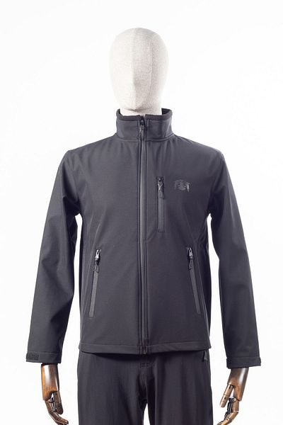 Huğlu Black Water Resistant Softshell Jacket