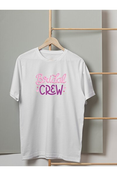 HOBİMOBİ Ženska majica sa štampanim tekstom "Bridal Crew"