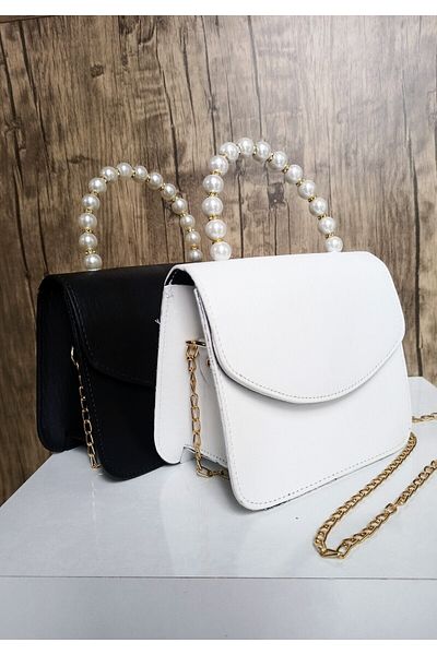 SERPİL White Bag with Pearls