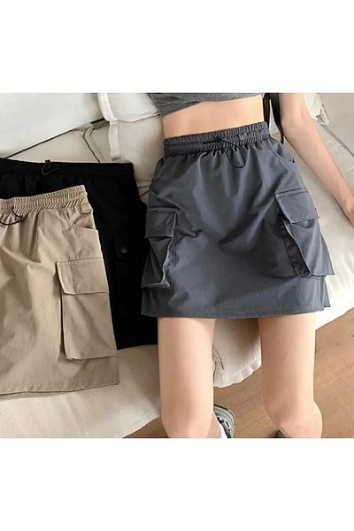 Gofeel Padáková tkanina Vintage Model Dámská volná sukně - Cargo Design