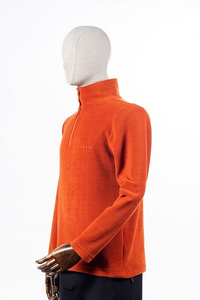 Huğlu Brick Color Half Zipper Fleece Sweatshirt