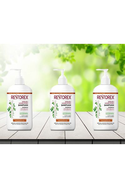Restorex 1000 ml * 3 pieces Ivy Extract Shampoo for Dry Damaged Hair
