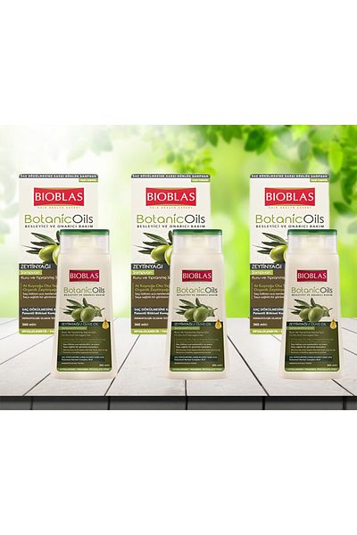 Bioblas Olive Oil Extract Dry and Damaged Hair Shampoo - 360 ML * 3 Pieces