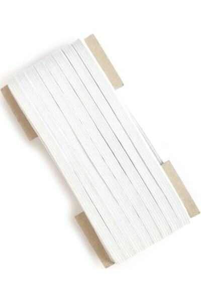 nistabolje Beyaz Bel Lastiği 0.80 Cm 2 Adet(20 METRE)yassı Lastik Paça Don Lastiği Pratik Kullanım