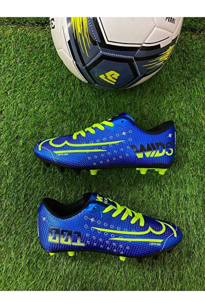 Walked YUSUFSHOES ERKEK ÇOCUK KRAMPON HALISAHA FUTBOL AYAKKABISI MAVİ