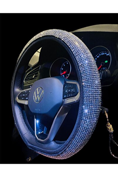 Fox Gümüş Taşlı Her Marka Araca Uygun Direksiyon Kılıfı