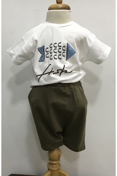 Çikoby Baby Boy Fish Shorts Suit