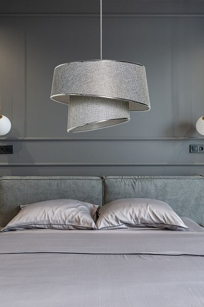 Art&Gift Acytmetric Cake - Gray Gray and Silver Striped Bedroom Living Room Pendant Lamp