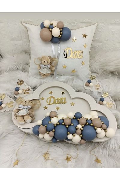 Çemrek Süs Parti Set de perne pentru decorarea ușii și bijuterii Bulut Baby